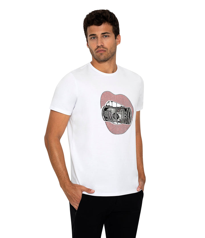 Bertigo Stretch Short-Sleeve Tshirts | HONEY MONEY WHITE T-SHIRT