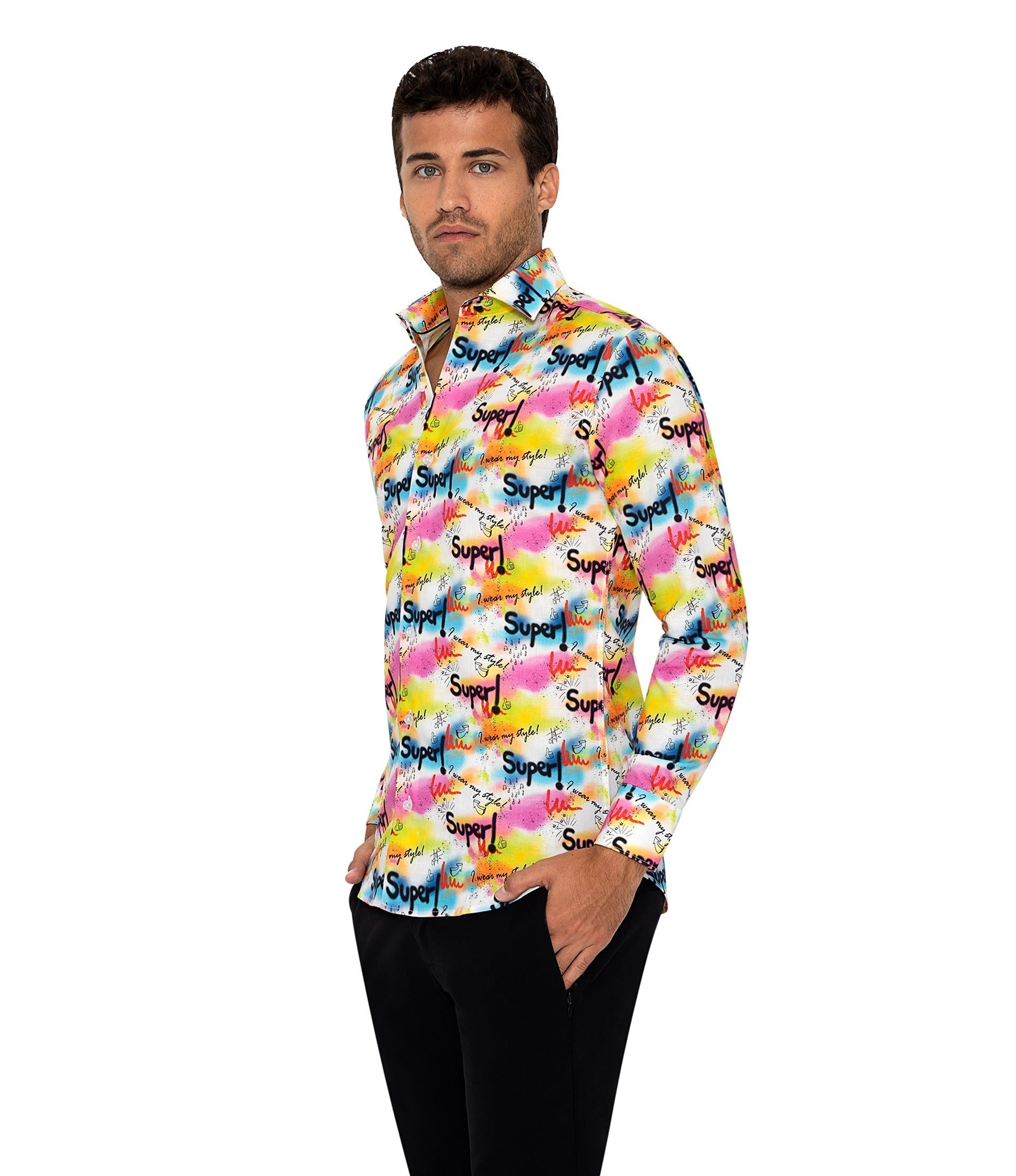 graffiti dress shirt Bertigo Shirt | Karter Graffiti Shirt