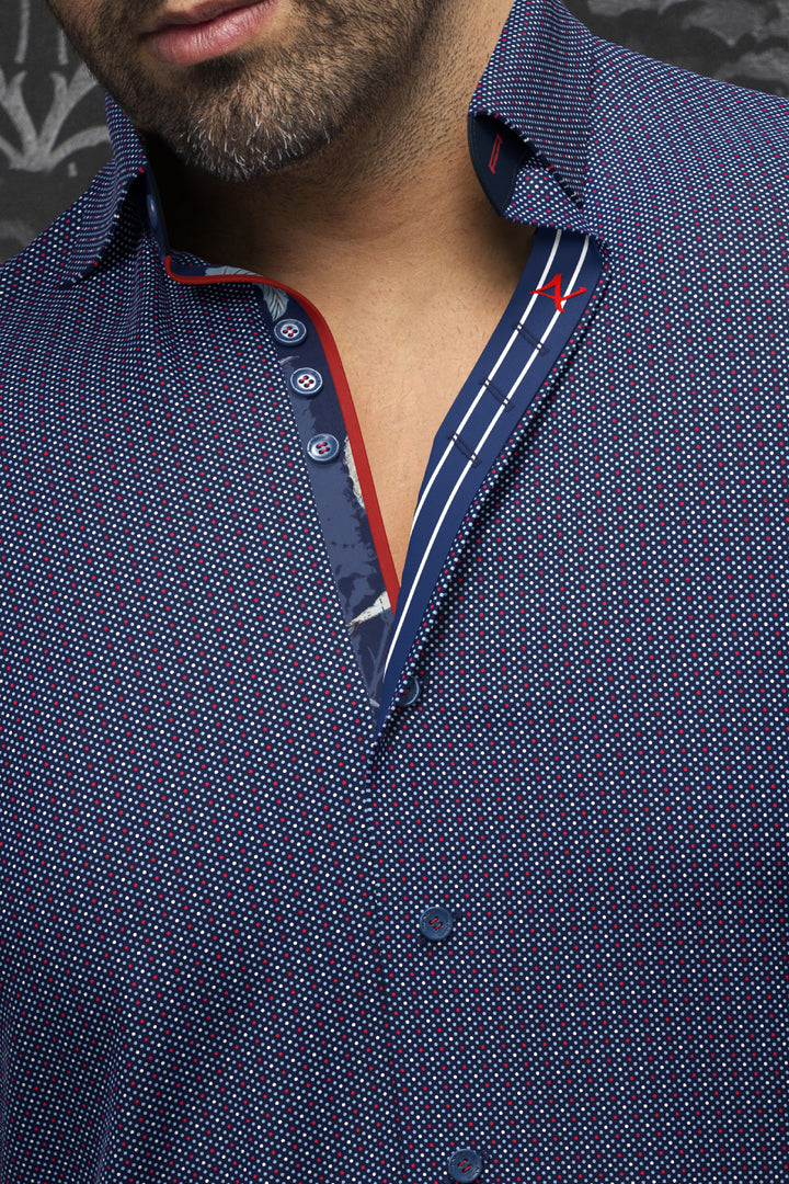 Au Noir Stretch Shirt | Salazar Navy Red