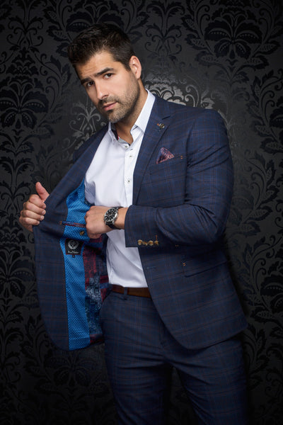 Au Noir Stretch Blazer | Farrell Navy - Men Fashion
