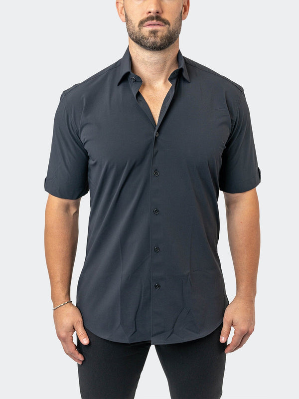 Maceoo Stretch Short-Sleeve Shirt | Galileo StretchCore Black