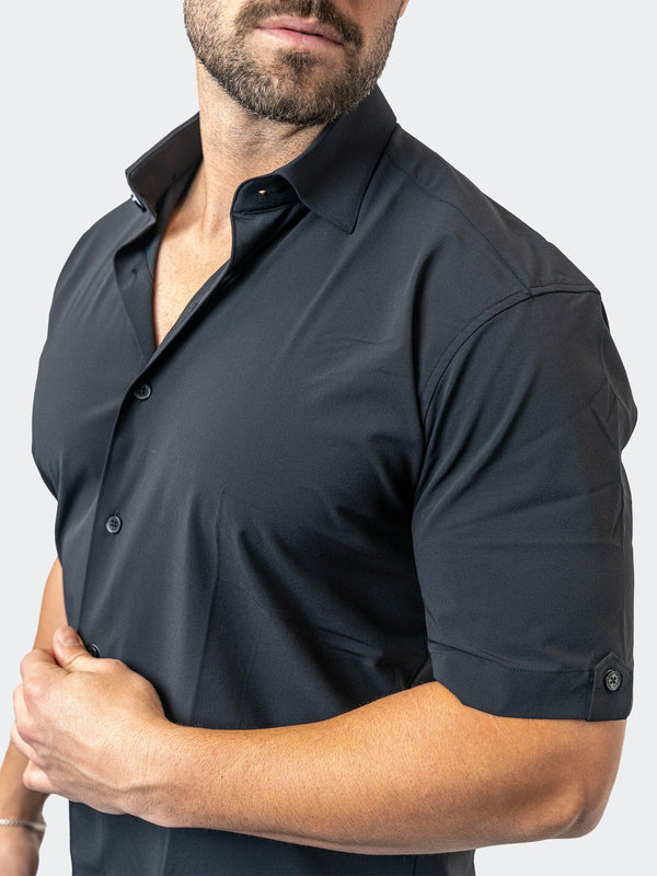 Maceoo Stretch Short-Sleeve Shirt | Galileo StretchCore Black