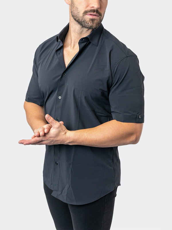 Maceoo Stretch Short-Sleeve Shirt | Galileo StretchCore Black