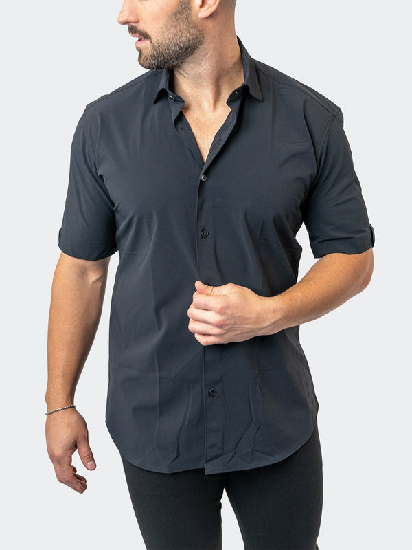 Maceoo Stretch Short-Sleeve Shirt | Galileo StretchCore Black