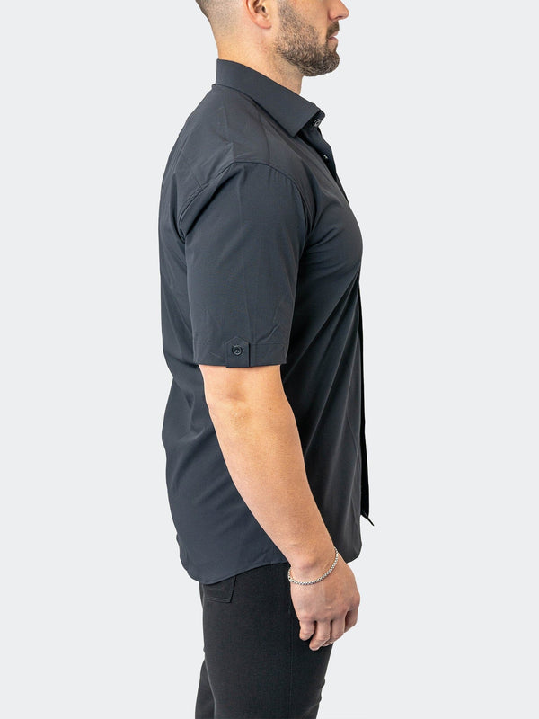 Maceoo Stretch Short-Sleeve Shirt | Galileo StretchCore Black