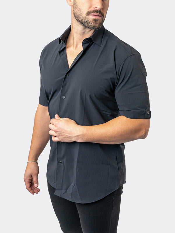 Maceoo Stretch Short-Sleeve Shirt | Galileo StretchCore Black