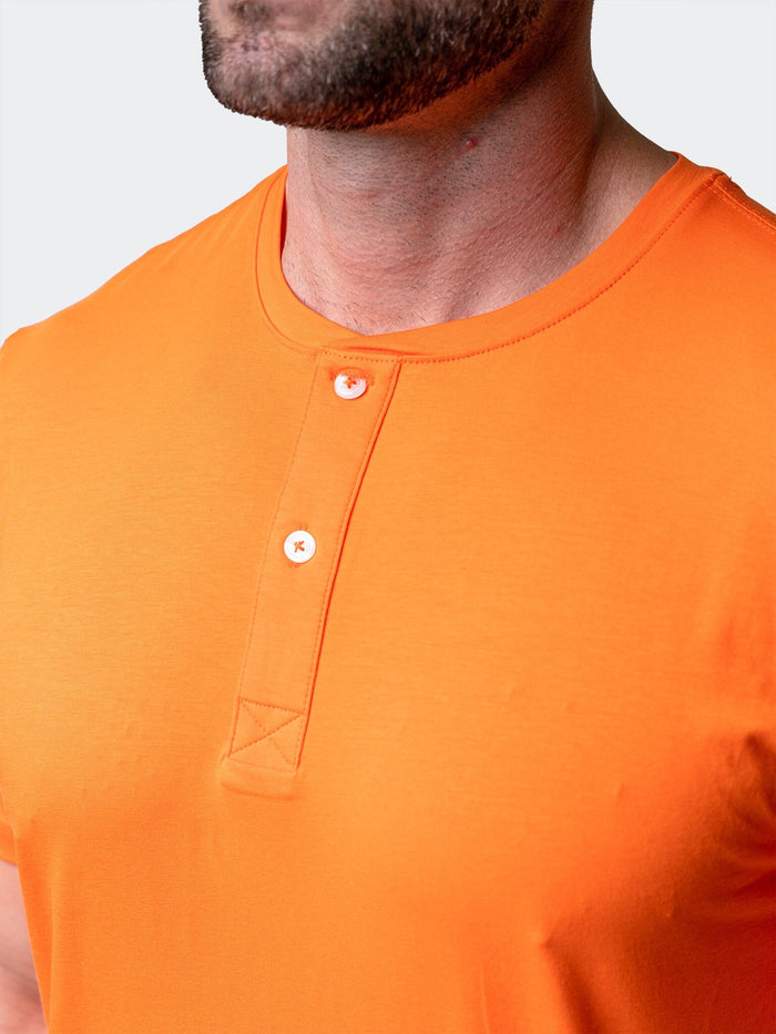 Maceoo Stretch Short-Sleeve Tshirts | Henley Core Orange