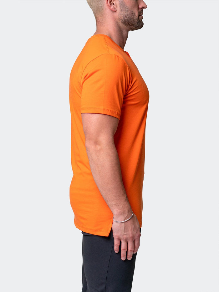 Maceoo Stretch Short-Sleeve Tshirts | Henley Core Orange