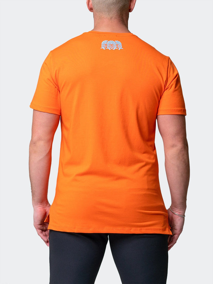 Maceoo Stretch Short-Sleeve Tshirts | Henley Core Orange