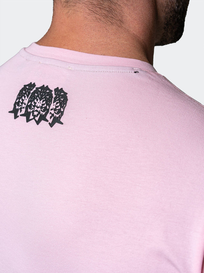 Maceoo Stretch Short-Sleeve Tshirts | Henley Core Pink