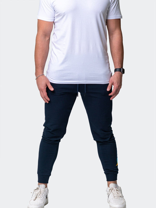 Maceoo Stretch Athletic Wear | Jogger Neon Navy