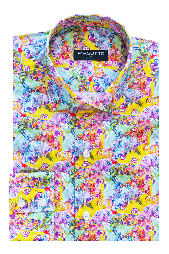 Masutto Shirt | LAOS-08 LONG SLEEVE BUTTON DOWN SHIRT - Men Fashion