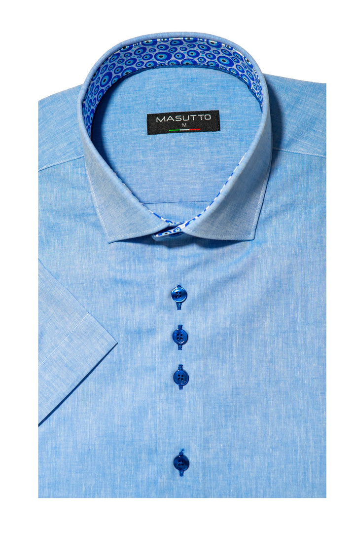 Masutto Short-Sleeve Shirt | LAZIO-02 SLEEVE BUTTON DOWN SHIRT