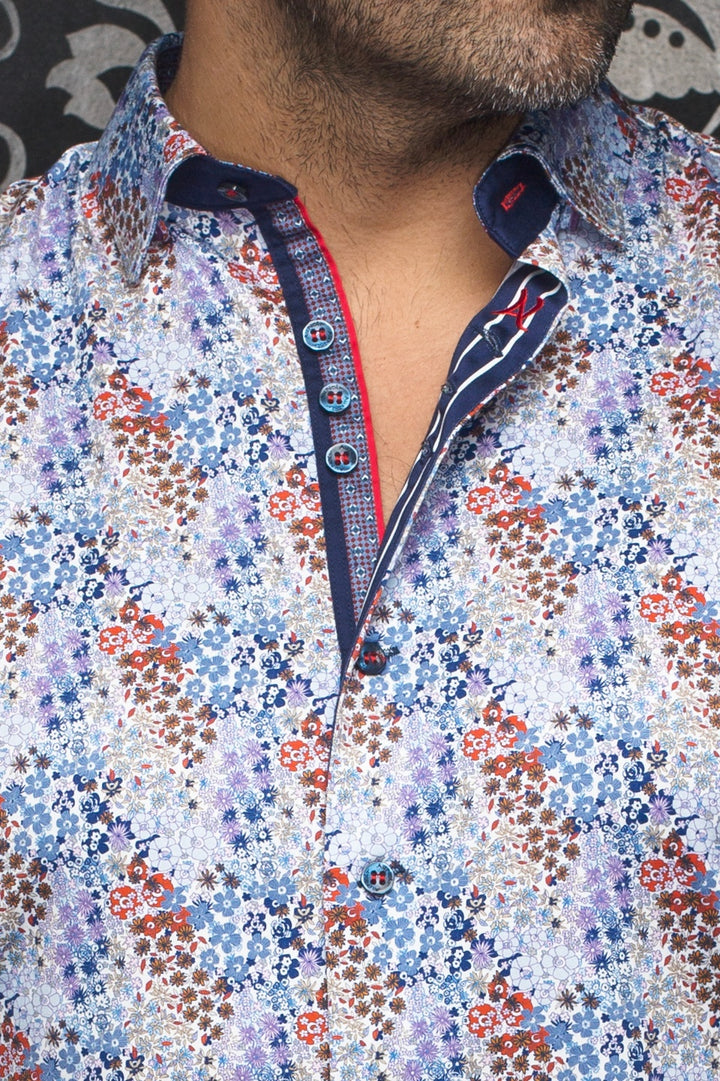 Au Noir Stretch Shirt | Morris Lavender Multi