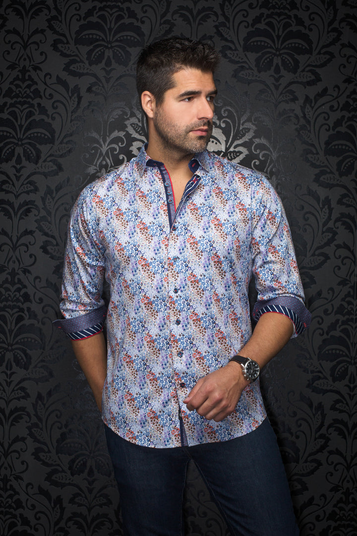 Au Noir Stretch Shirt | Morris Lavender Multi