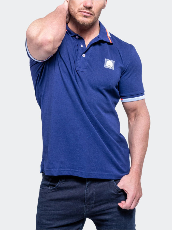 Maceoo Stretch Short-Sleeve Polos | Polo TipEmb42 Blue