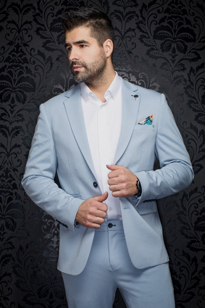 Au Noir Stretch Blazer | Ryan Light Blue - Men Fashion