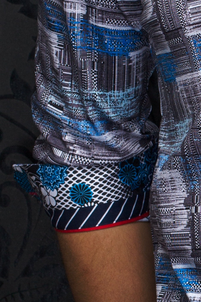 Au Noir Stretch Shirt | Sarnelli White Blue