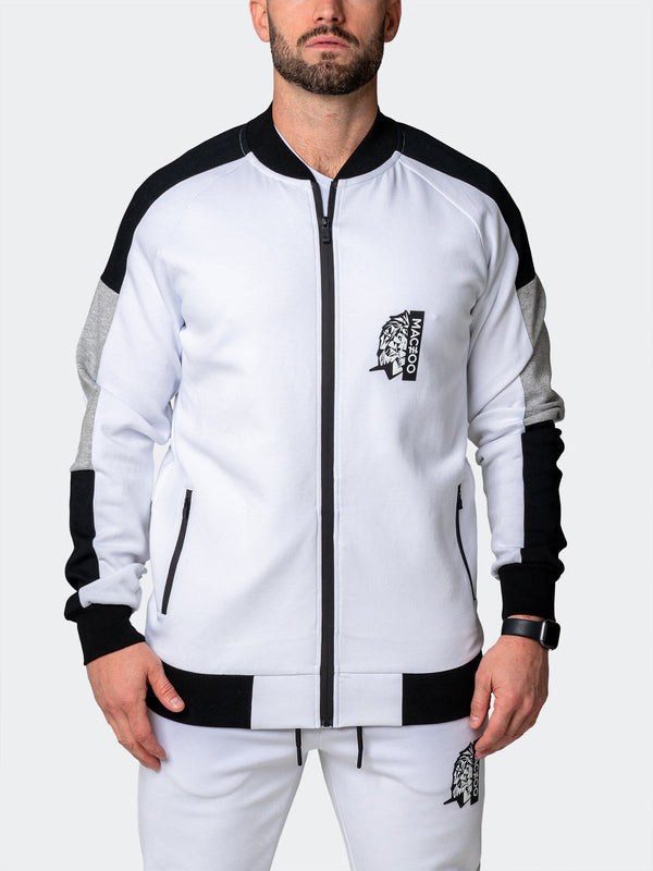 Maceoo Stretch Athletic Wear | Zipper Legendary White – Men Fashion