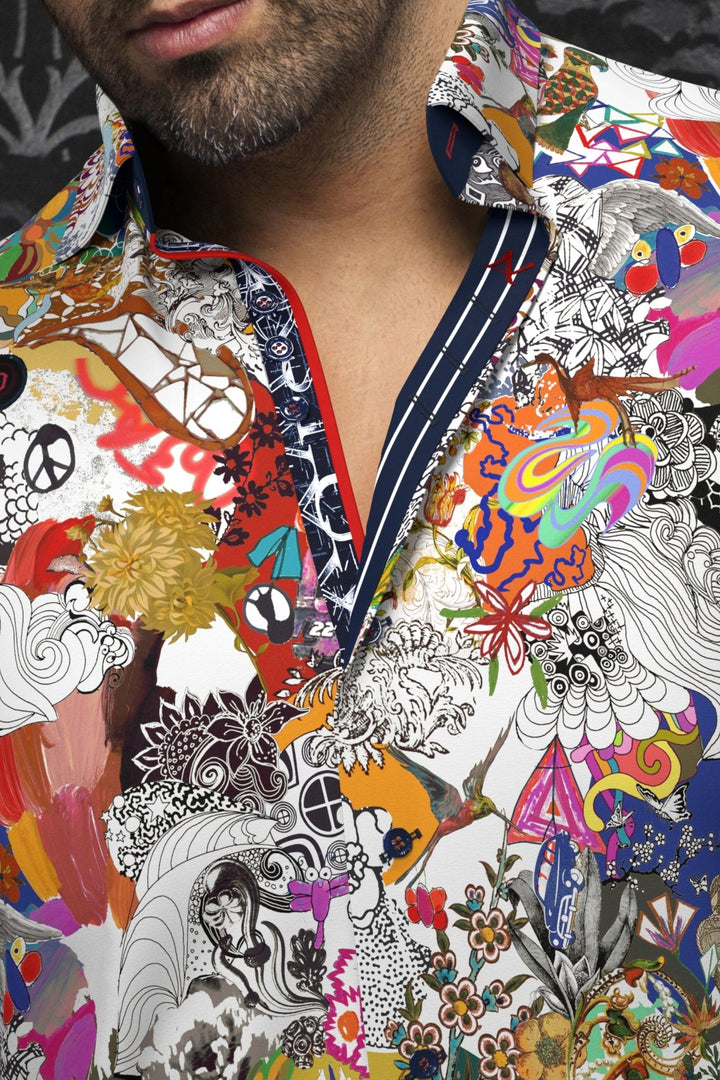 Au Noir Stretch Shirt | Balzar White Multi