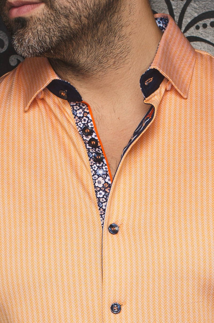 Au Noir Stretch Shirt | Bernado Orange