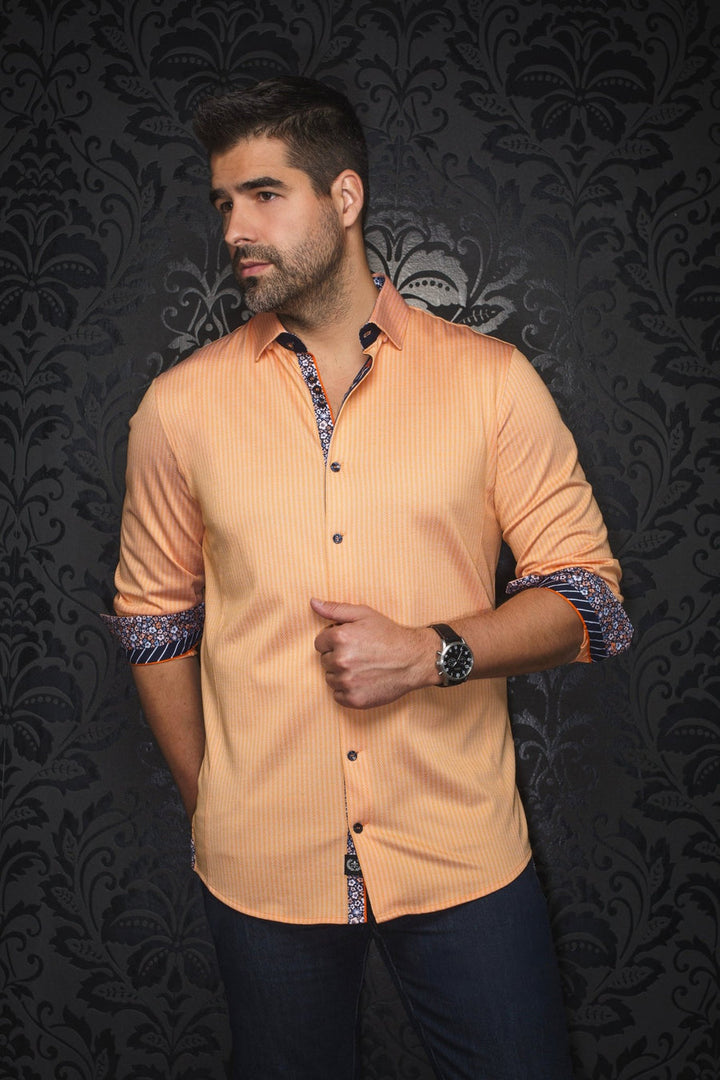 Au Noir Stretch Shirt | Bernado Orange