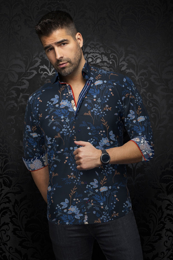 Au Noir Stretch Shirt | Brenner Navy