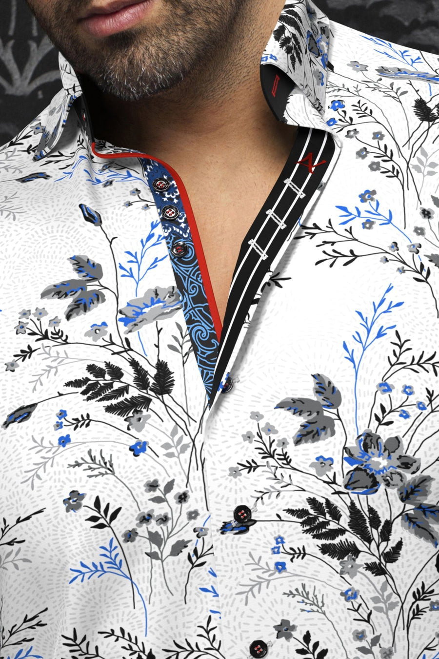 Au Noir Stretch Shirt | Brenner White Royal