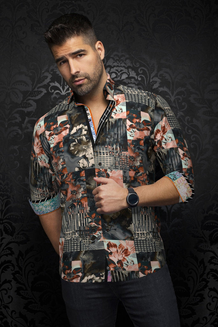 Au Noir Stretch Shirt | Brentano Grey
