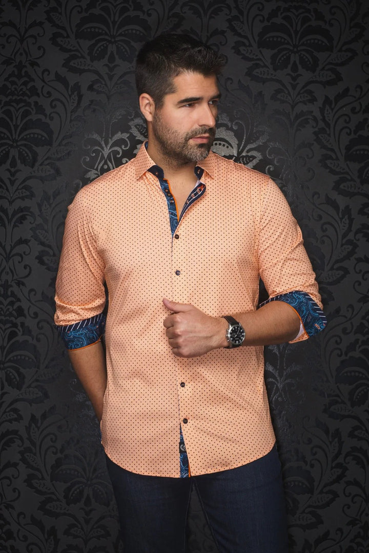 Au Noir Stretch Shirt | Caldara Orange