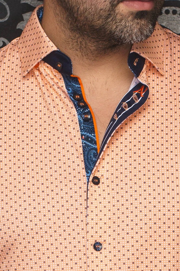 Au Noir Stretch Shirt | Caldara Orange