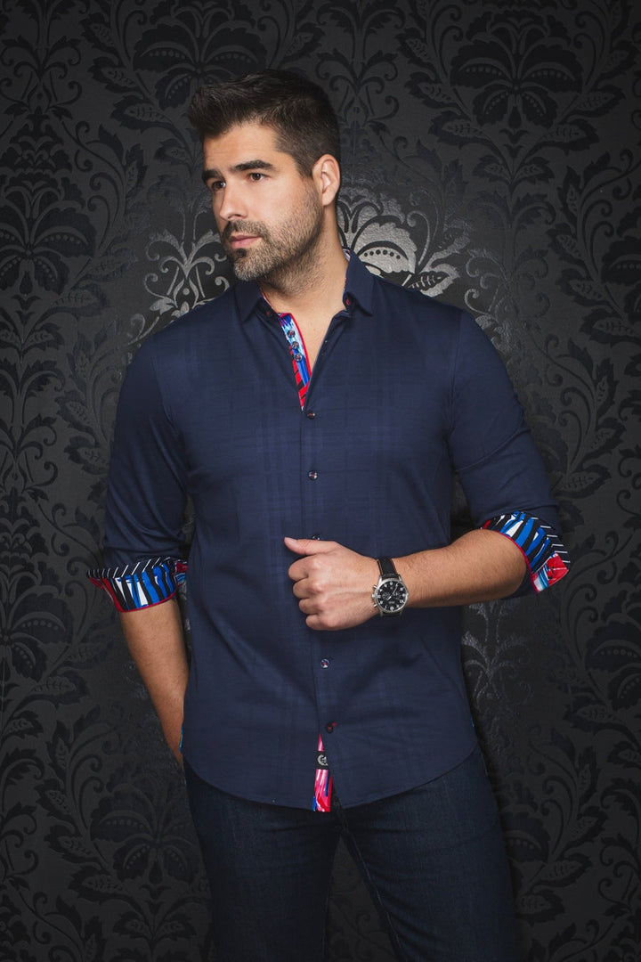 Au Noir Stretch Shirt | Capazza Navy