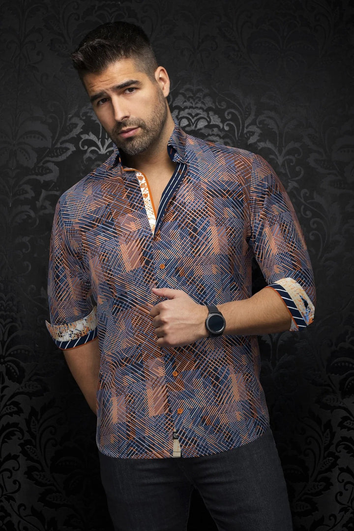Au Noir Stretch Shirt | Clarke Orange