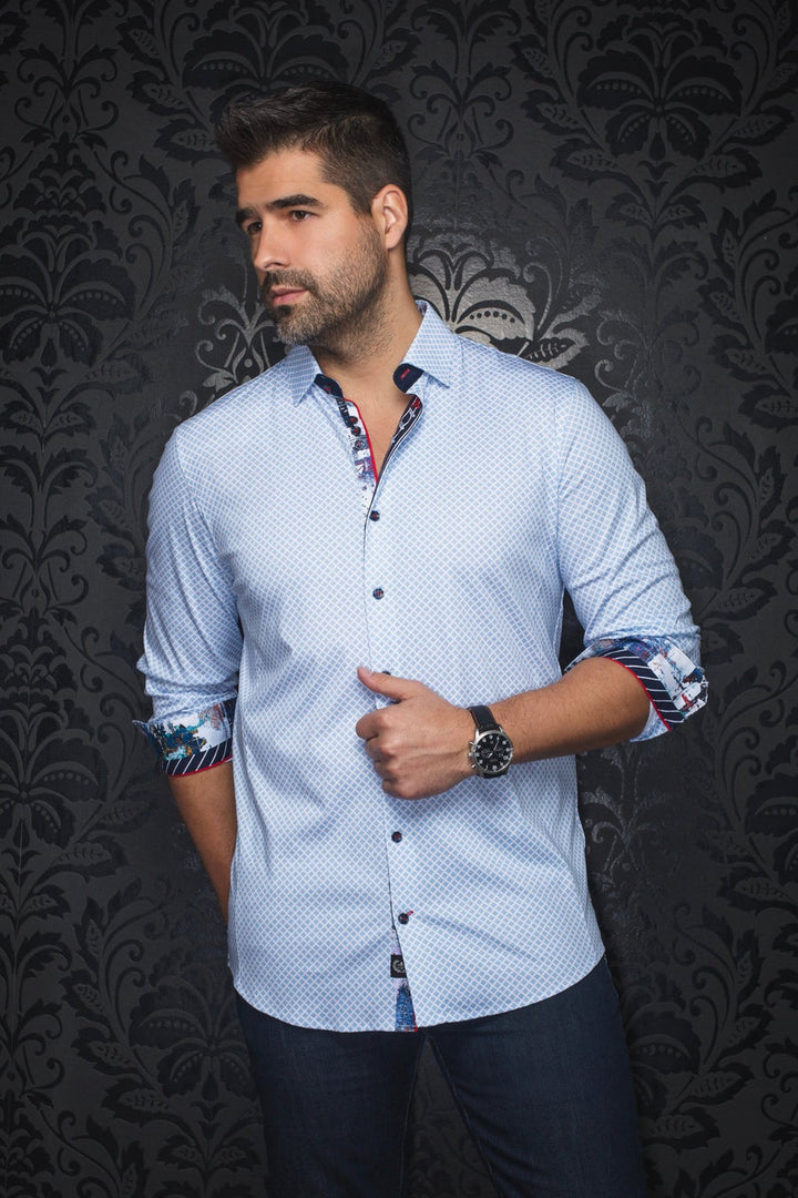 Au Noir Stretch Shirt | Fiero Light Blue