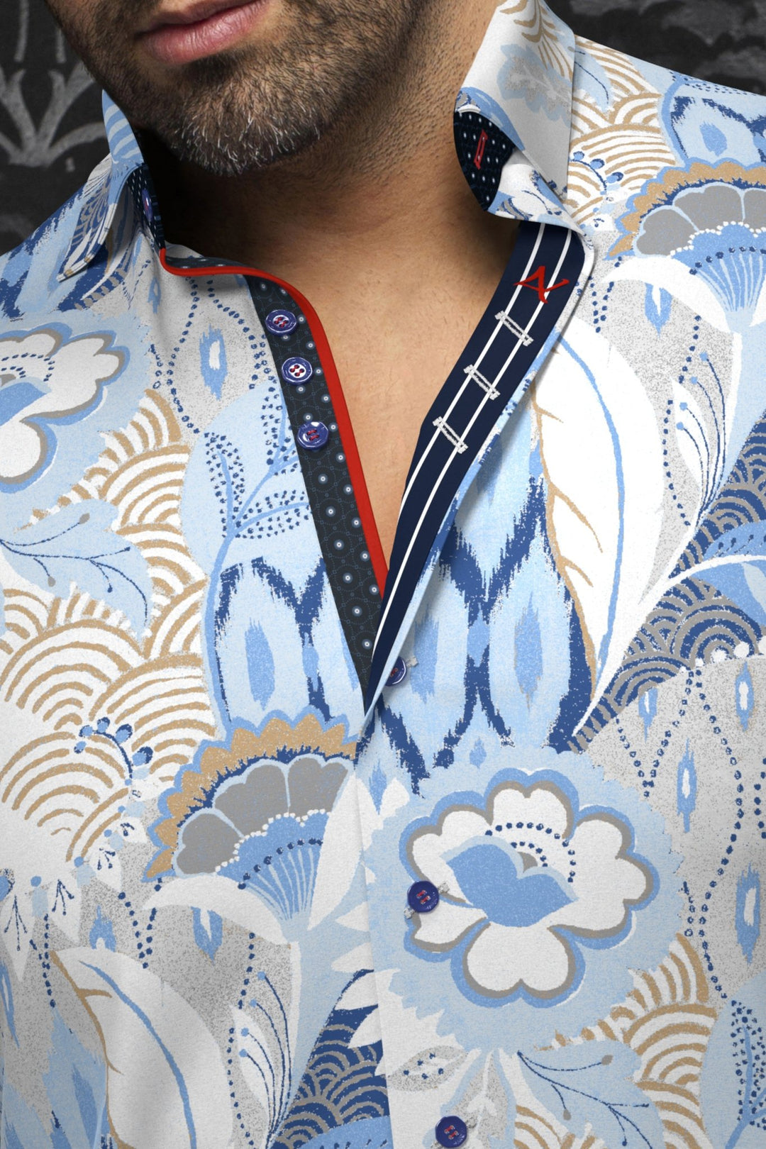 Au Noir Stretch Shirt | Flyn Light Blue