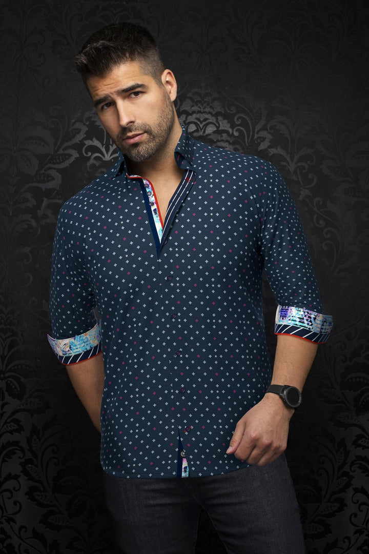 Au Noir Stretch Shirt | Rowan Navy