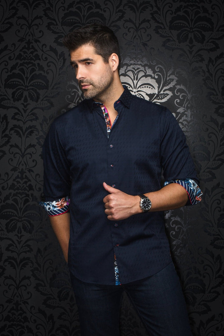 Wolverin Jacquard Navy [Size 4XL/8] - Men Fashion