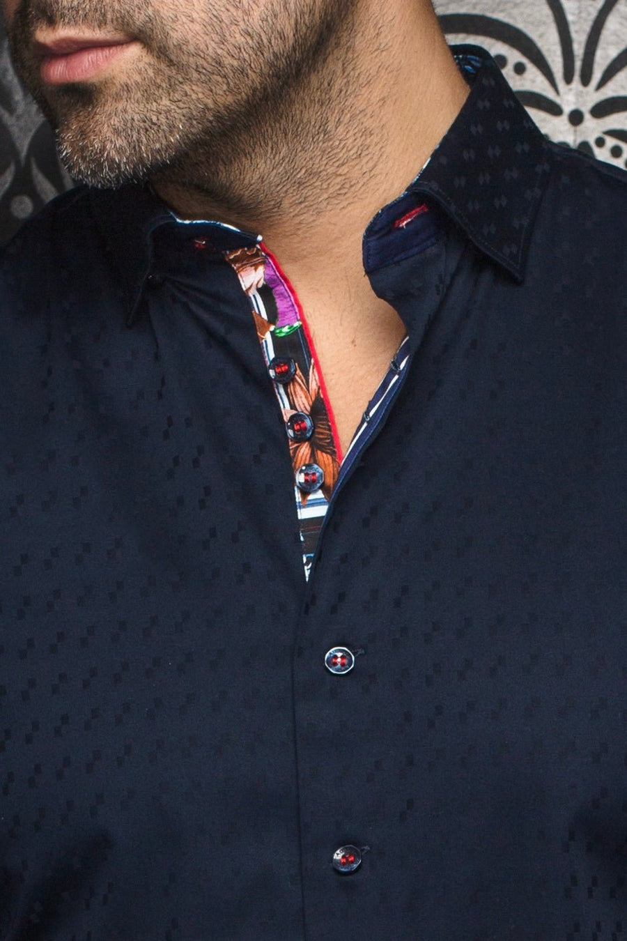 Wolverin Jacquard Navy [Size 4XL/8] - Men Fashion