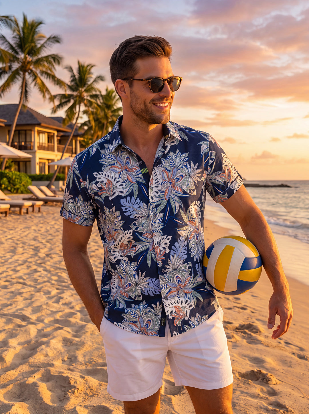 Au Noir Stretch Short Sleeve Shirt | Corrado Navy