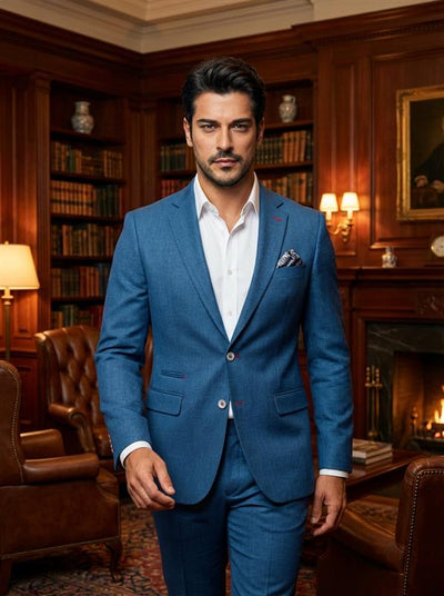 Au Noir Stretch Blazer | Lancaster Petrol - Men Fashion