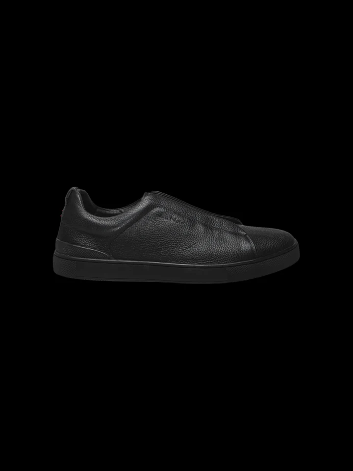 Au Noir Shoes | LEATHER SLIP-ON SHOES_HOLDEN BLACK