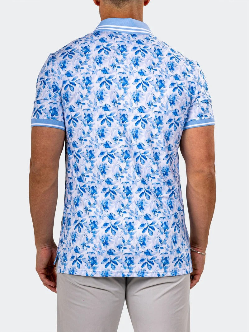 Maceoo Stretch Short-Sleeve Polos | Golf Polo Marthyr0008 Blue
