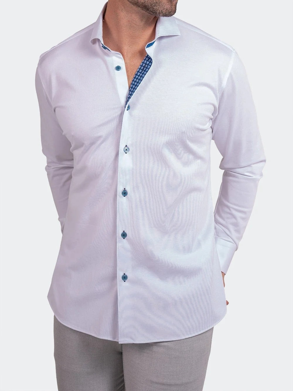 Maceoo Stretch Shirt | Stretch Ascension White Shirt