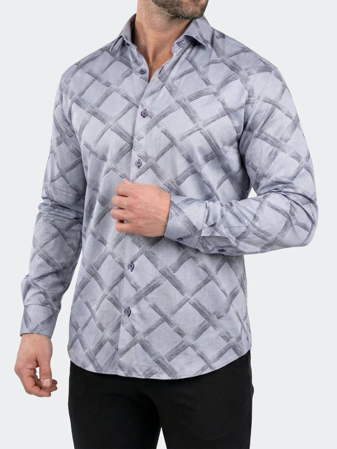 Maceoo Shirt | Fibonacci Dress Shirt LS Woven Unknown0057 Grey