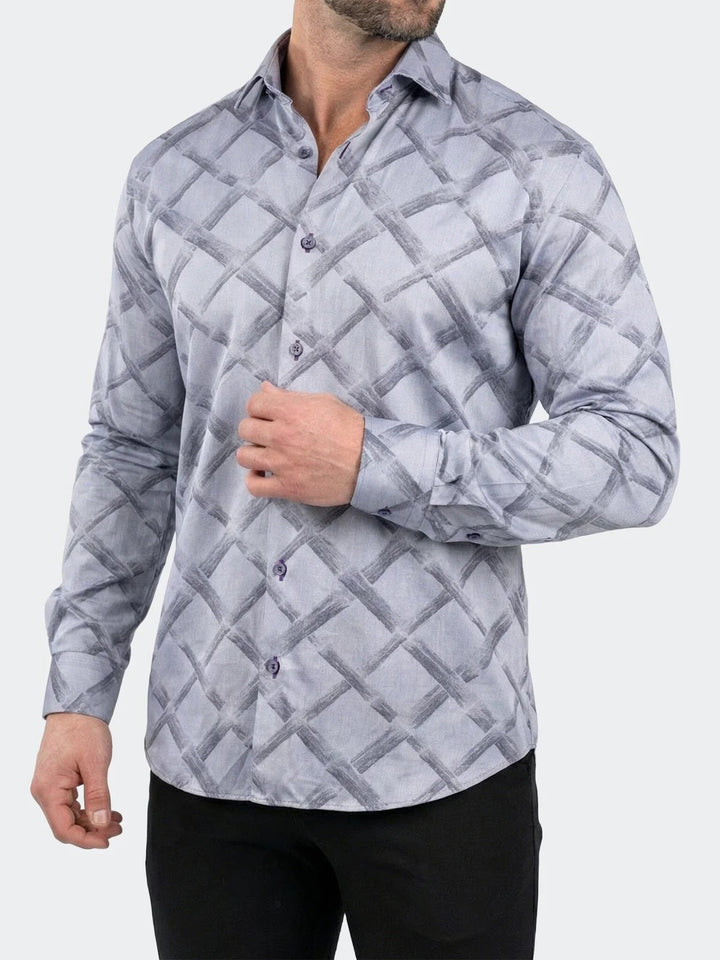 Maceoo Shirt | Fibonacci Dress Shirt LS Woven Unknown0057 Grey