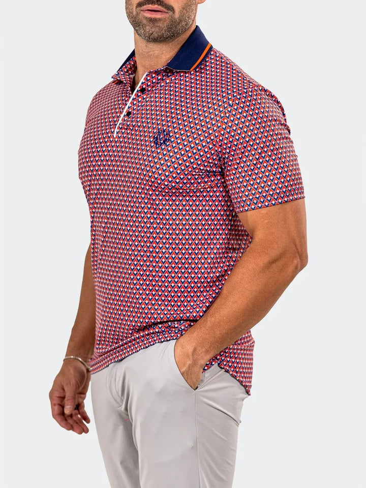 Maceoo Stretch Short-Sleeve Polos | Golf Polo Marthyr0027 Red