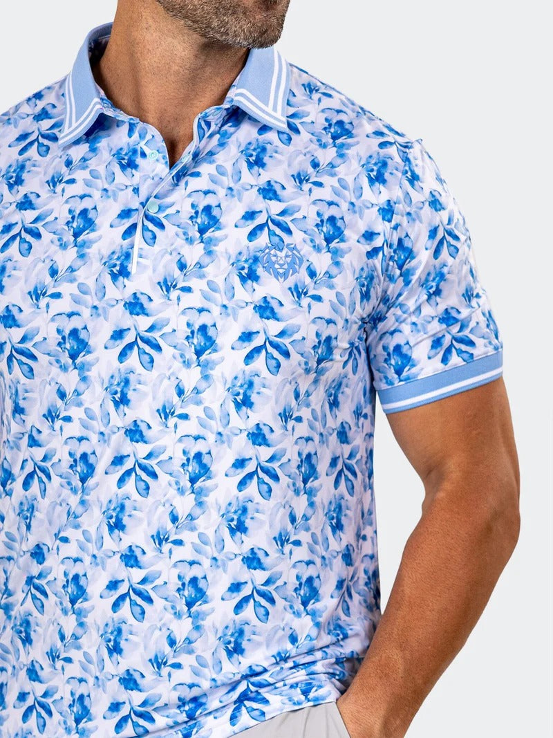 Maceoo Stretch Short-Sleeve Polos | Golf Polo Marthyr0007 Blue