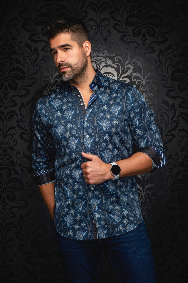 Au Noir Stretch Shirt | Harrington Navy