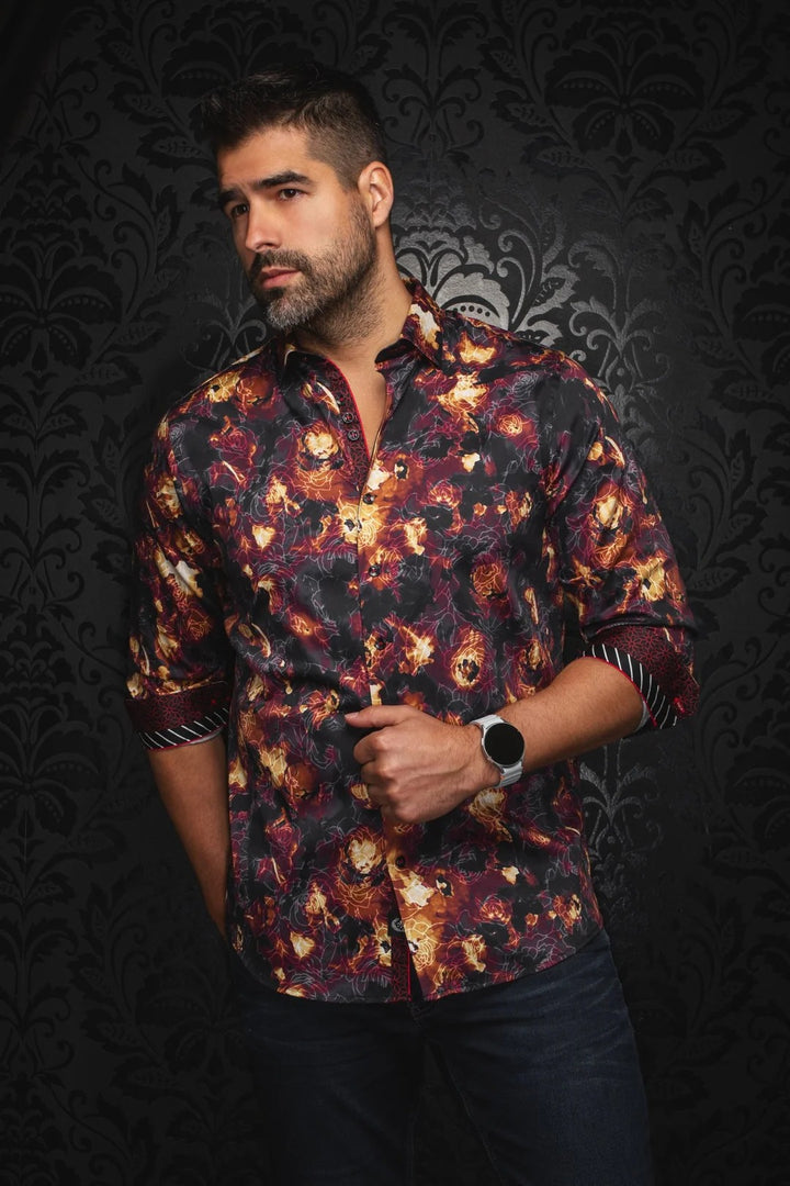 Au Noir Stretch Shirt | Rosarugosa Black Rust