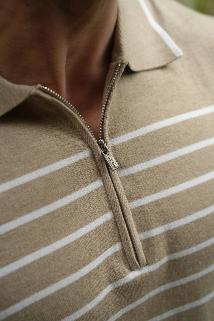 Au Noir Stretch Short-Sleeve Polo | Polo Tricot Oban Stone